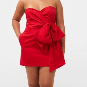 Florida red winter strapless mini dress
